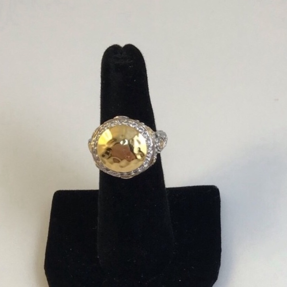 18k Hammered Dome Ring - Picture 9 of 13